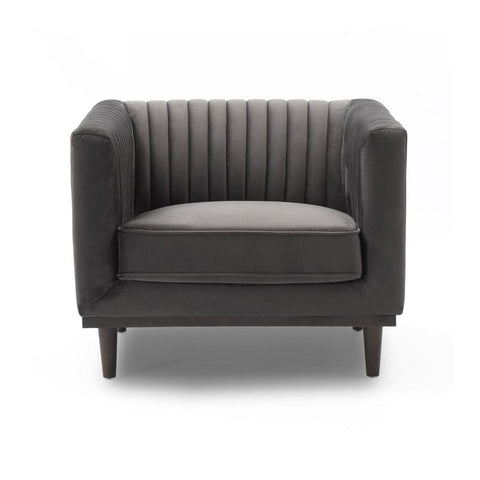 Accents@Home Stella Club Chair -  Grey Velvet