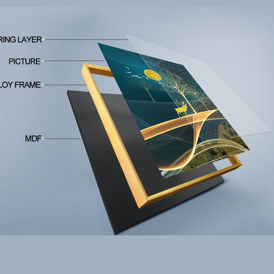 Tribeca Set of 5 Alloy Matt - Golden Frame Wall Art