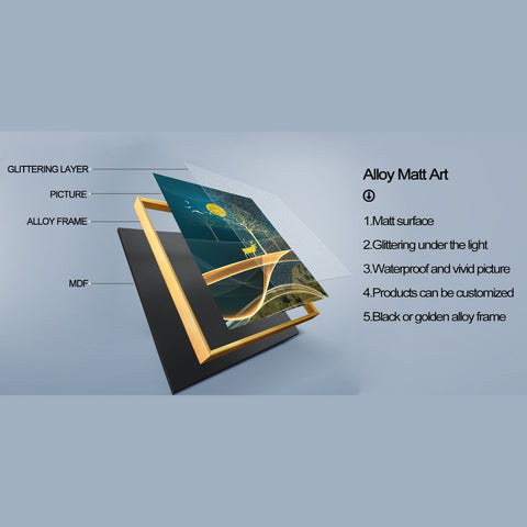 Holiday Set of 5 Alloy Matt - Black Frame Wall Art