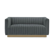 Elba Mid Century Loveseat - Velvet Grey