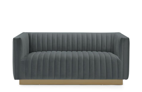 Elba Mid Century Loveseat - Velvet Grey