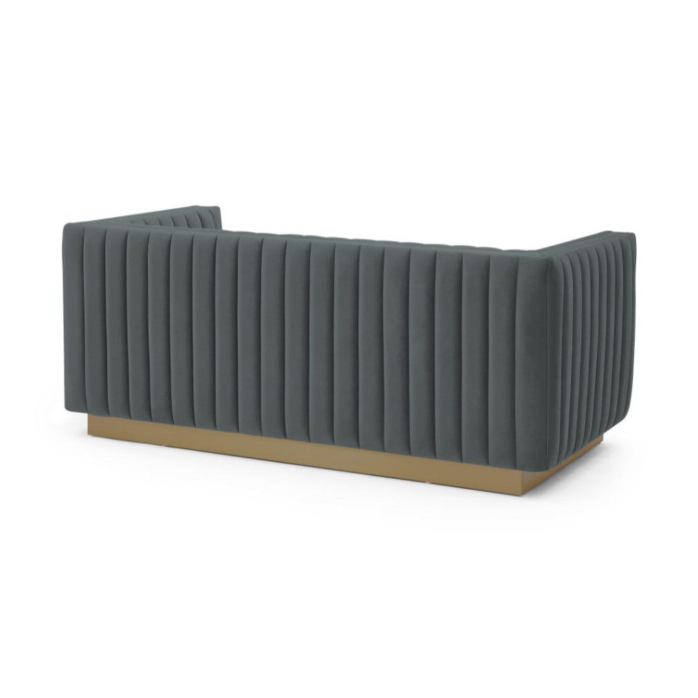 Elba Mid Century Sofa - Velvet Grey