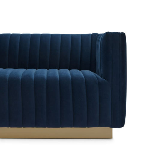 Elba Mid Century Retro Modern Sofa - Velvet Blue