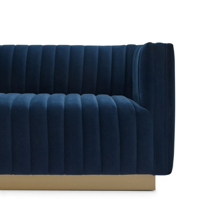 Elba Mid Century Retro Modern Sofa - Velvet Blue