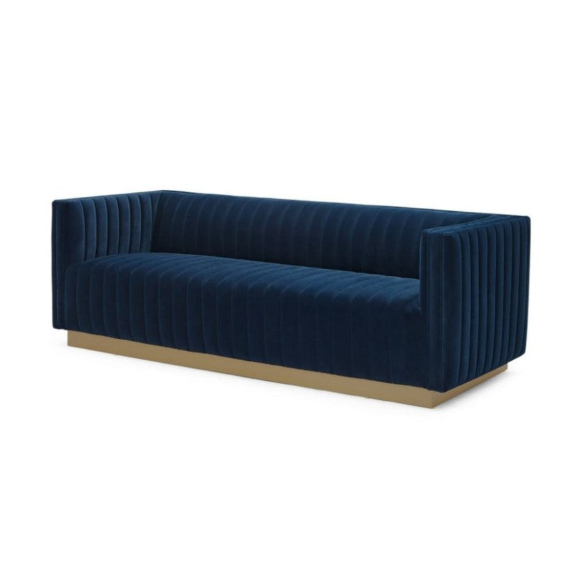 Elba Mid Century Retro Modern Sofa - Velvet Blue