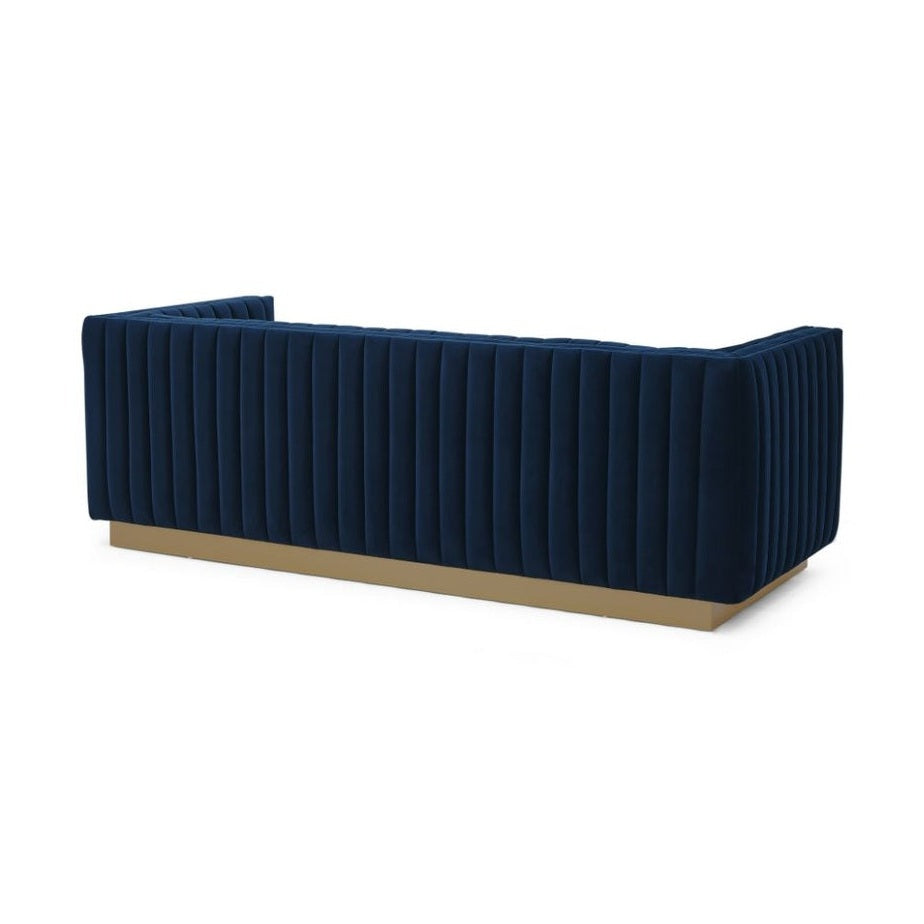 Elba Mid Century Retro Modern Sofa - Velvet Blue