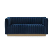 Elba Mid Century Loveseat - Velvet Blue