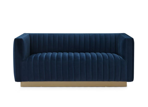 Elba Mid Century Loveseat - Velvet Blue