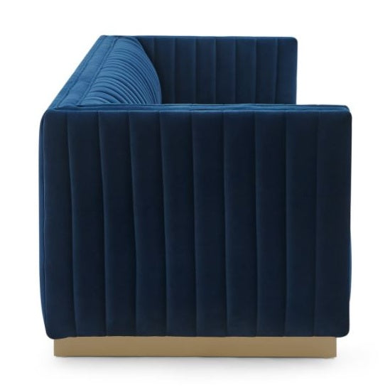 Elba Mid Century Loveseat - Velvet Blue