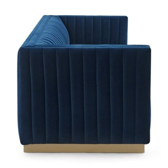 Elba Mid Century Chair - Velvet Blue
