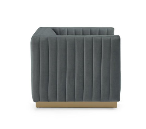 Elba Mid Century Chair - Velvet Grey