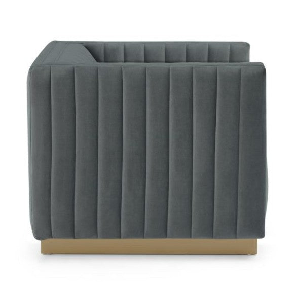 Elba Mid Century Chair - Velvet Grey