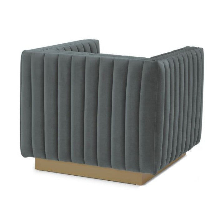 Elba Mid Century Chair - Velvet Grey
