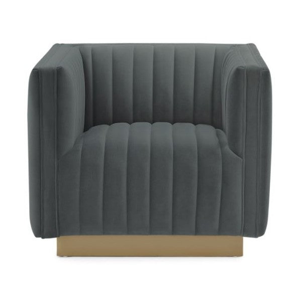 Elba Mid Century Chair - Velvet Grey