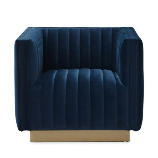 Elba Mid Century Chair - Velvet Blue