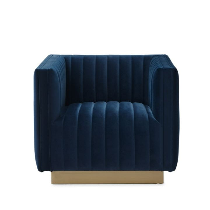 Elba Mid Century Chair - Velvet Blue
