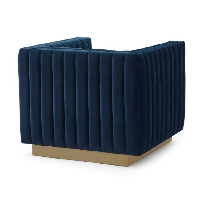 Elba Mid Century Chair - Velvet Blue
