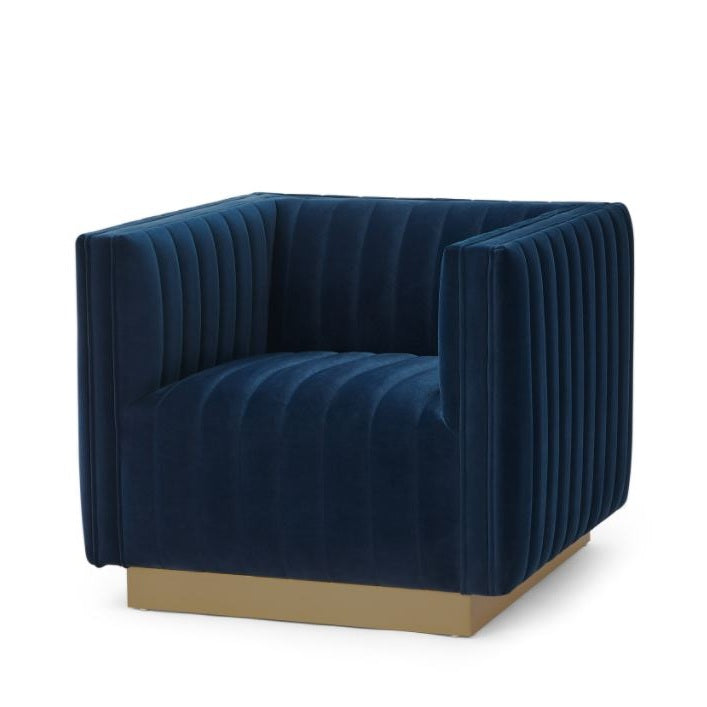 Elba Mid Century Chair - Velvet Blue
