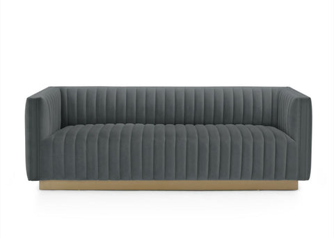 Elba Mid Century Sofa - Velvet Grey