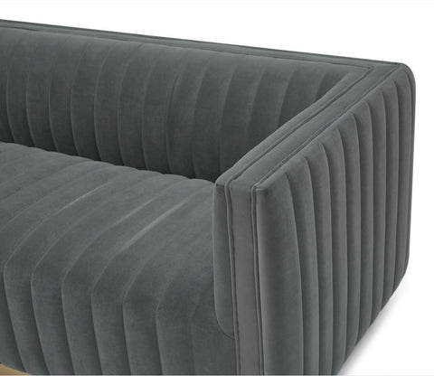 Elba Mid Century Sofa - Velvet Grey