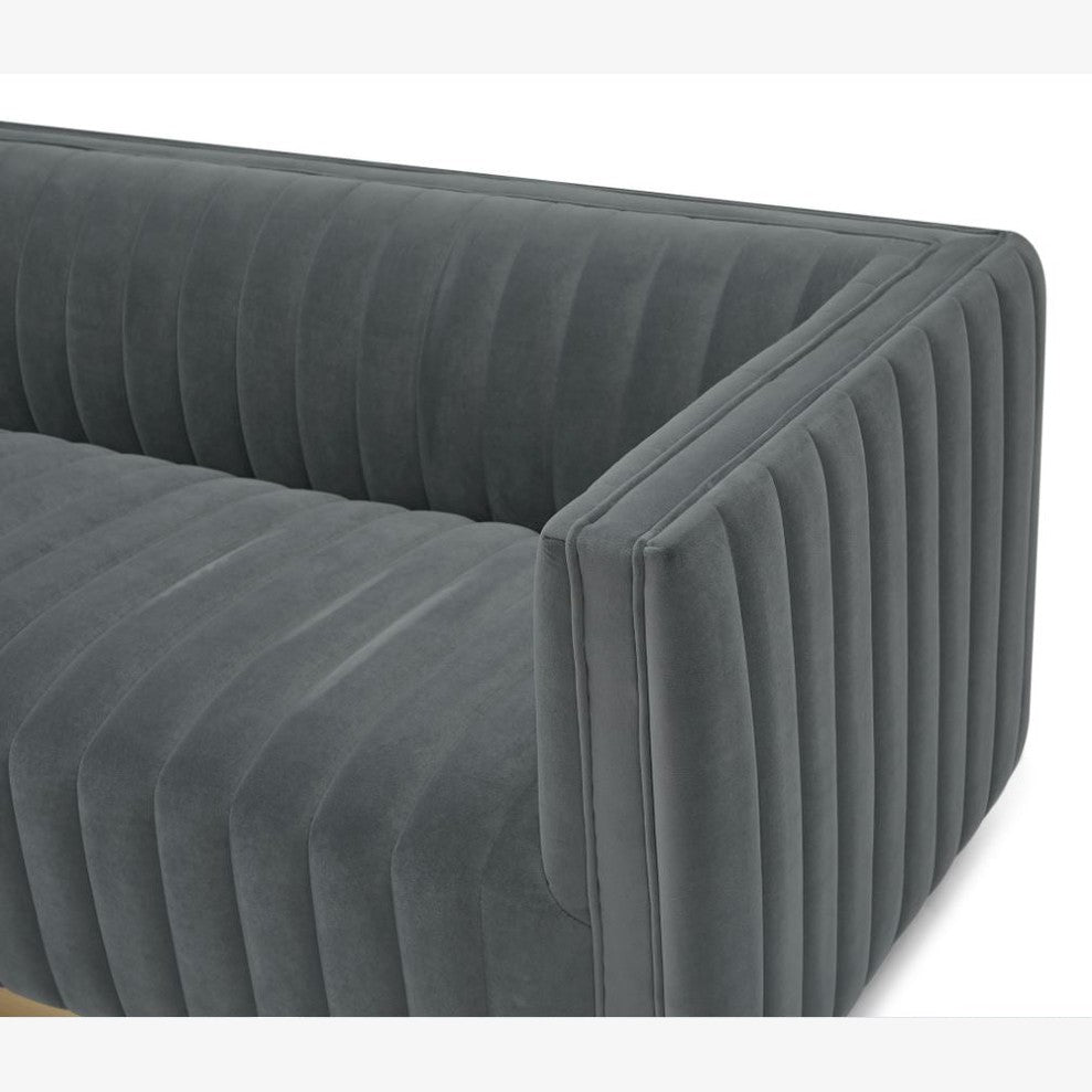 Elba Mid Century Sofa - Velvet Grey