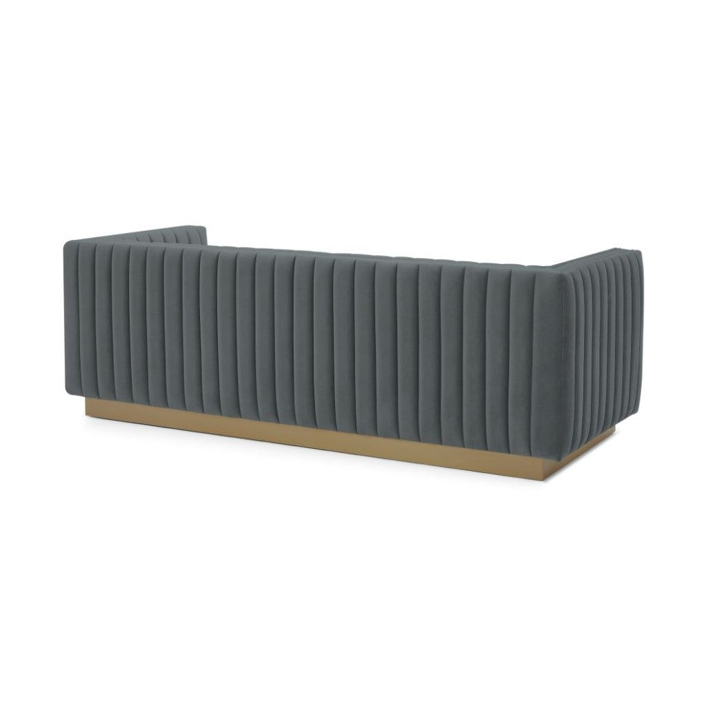Elba Mid Century Sofa - Velvet Grey