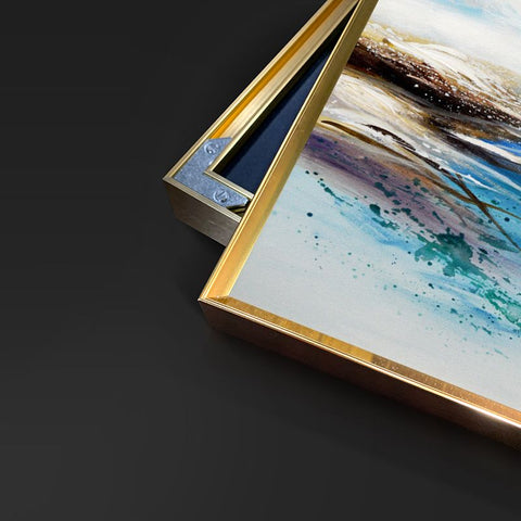Shimmer Set of 2  Alloy Matt - Golden Frame Wall Art