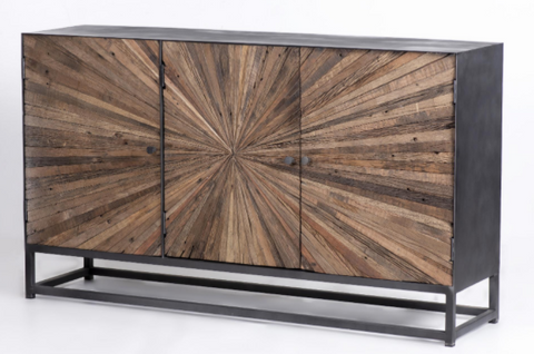 Astral Plains Reclaimed 3 Door Accent Cabinet-Natural