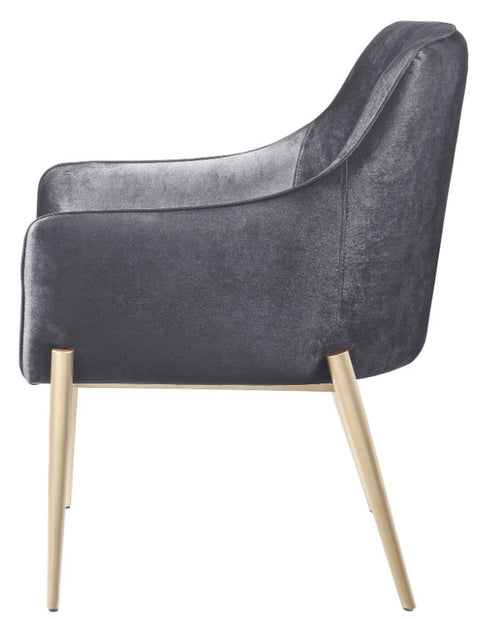 Cara Accent Chair-Grey Velvet
