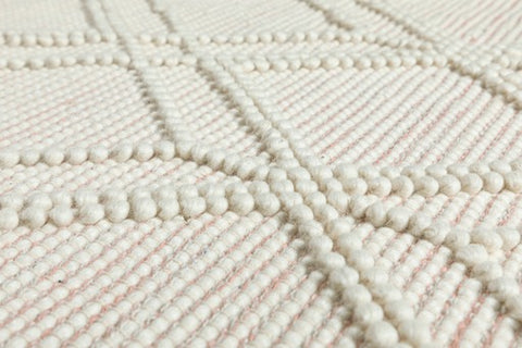 CIMO HAND WOVEN RUG IVORY/PINK