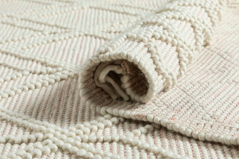 CIMO HAND WOVEN RUG IVORY/PINK