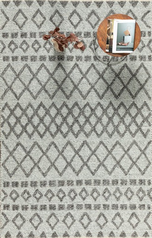 FINTONA HAND WOVEN RUG SILVER/GRAY