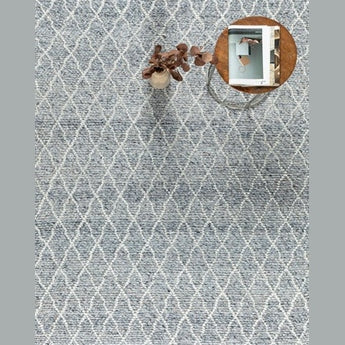 Labin Hand Woven Rug - Teal/Silver