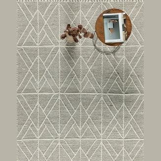 Labin Hand Woven Rug - White/Gray