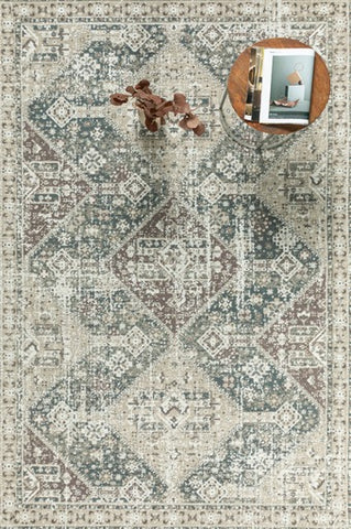 MELENIA MACHINE WOVEN RUG BEIGE/MARINE