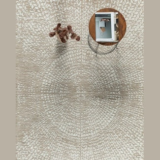 Milton Machine Woven Rug - Taupe/Ivory