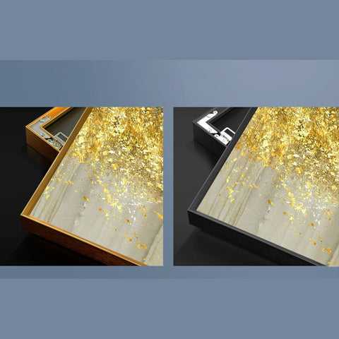 Palma Set of 3 Alloy Matt - Golden Frame Wall Art