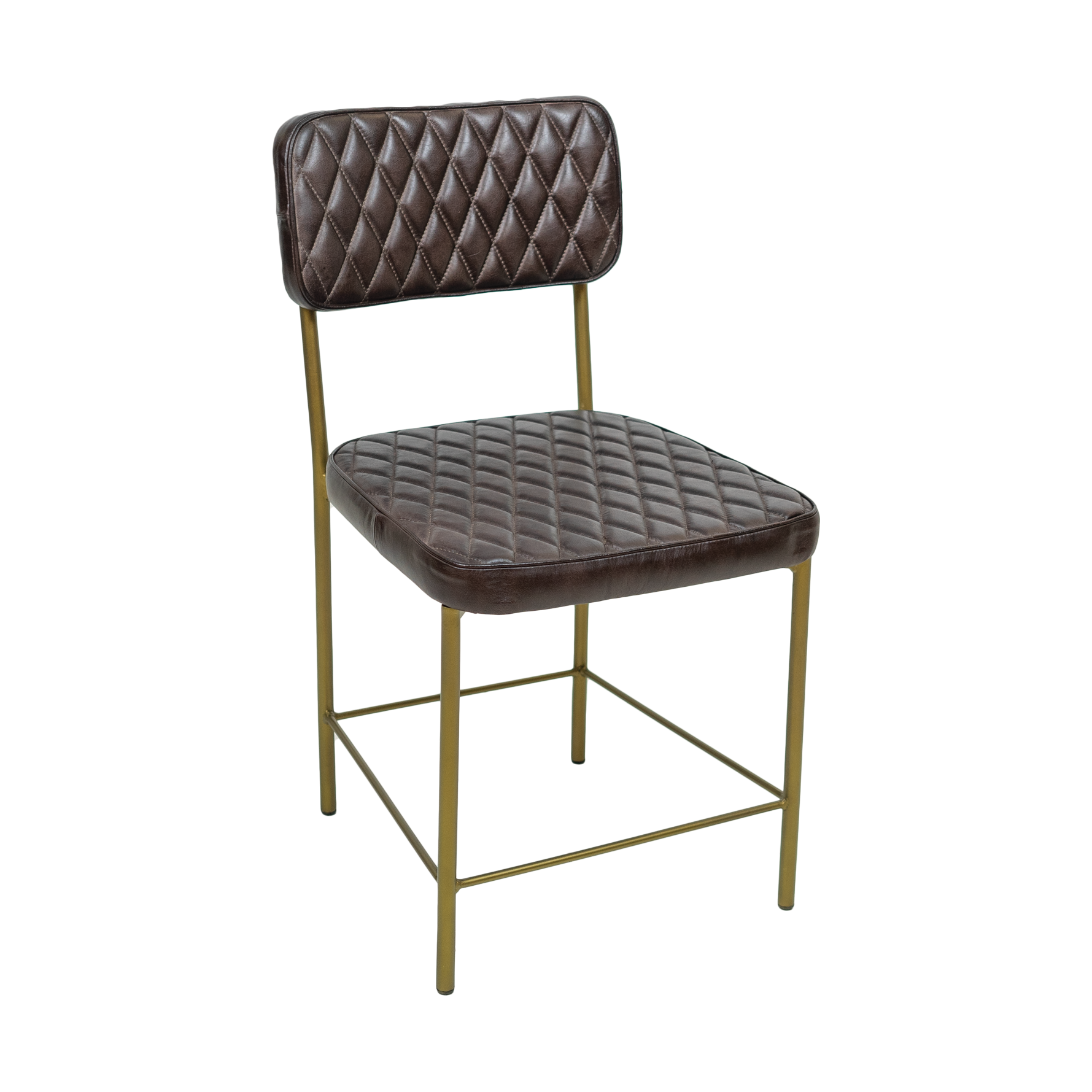 Vega Dining Chair Genuine Leather Seating - Tan