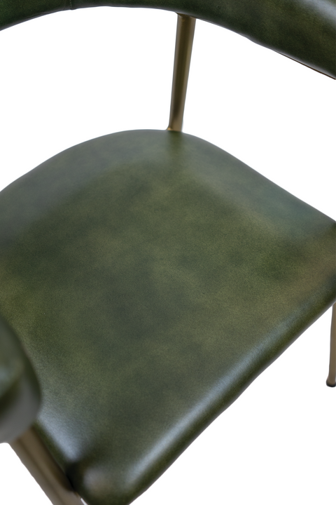 ATRIA DINING CHAIR Genuine Leather Seating - Green