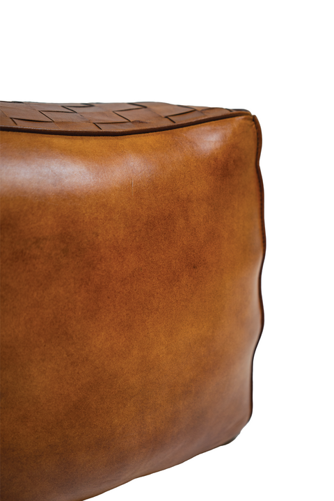 Theta Leather Pouf