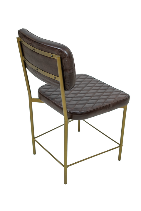 Vega Dining Chair  Genuine Leather Seating - Tan