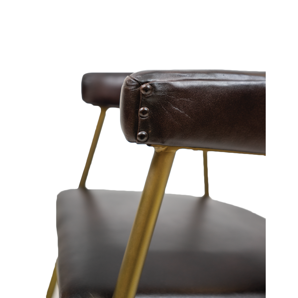 ATRIA DINING CHAIR Genuine Leather Seating - Brown