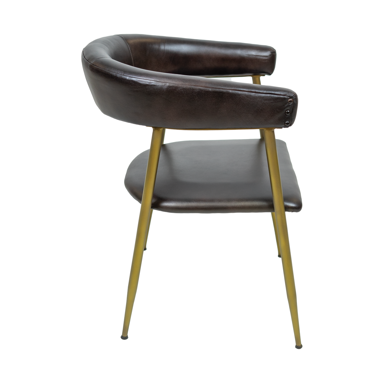 ATRIA DINING CHAIR Genuine Leather Seating - Brown