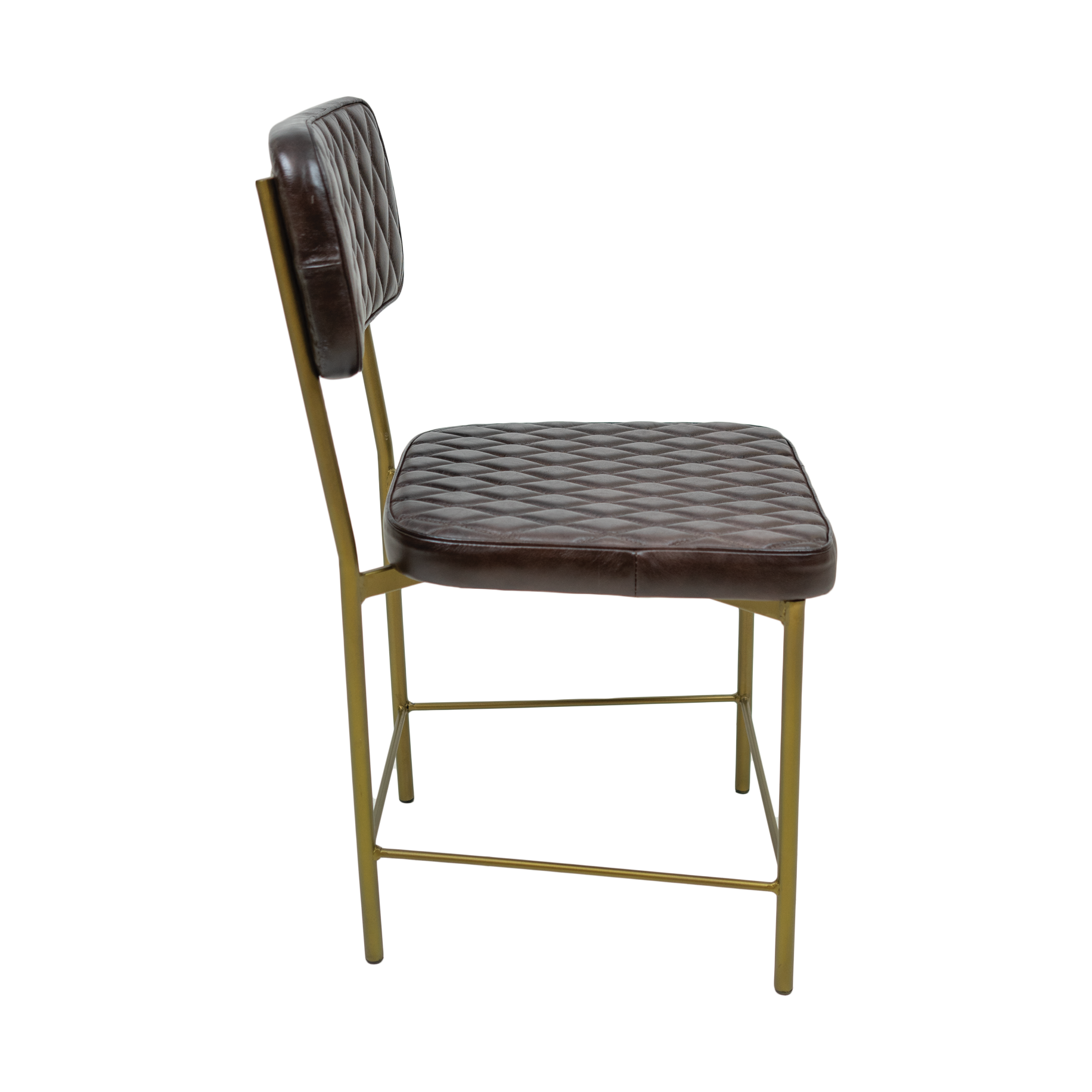 Vega Dining Chair Genuine Leather Seating - Tan