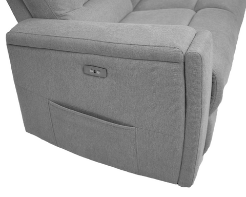 Roche Power Recliner Sofa - Light Grey
