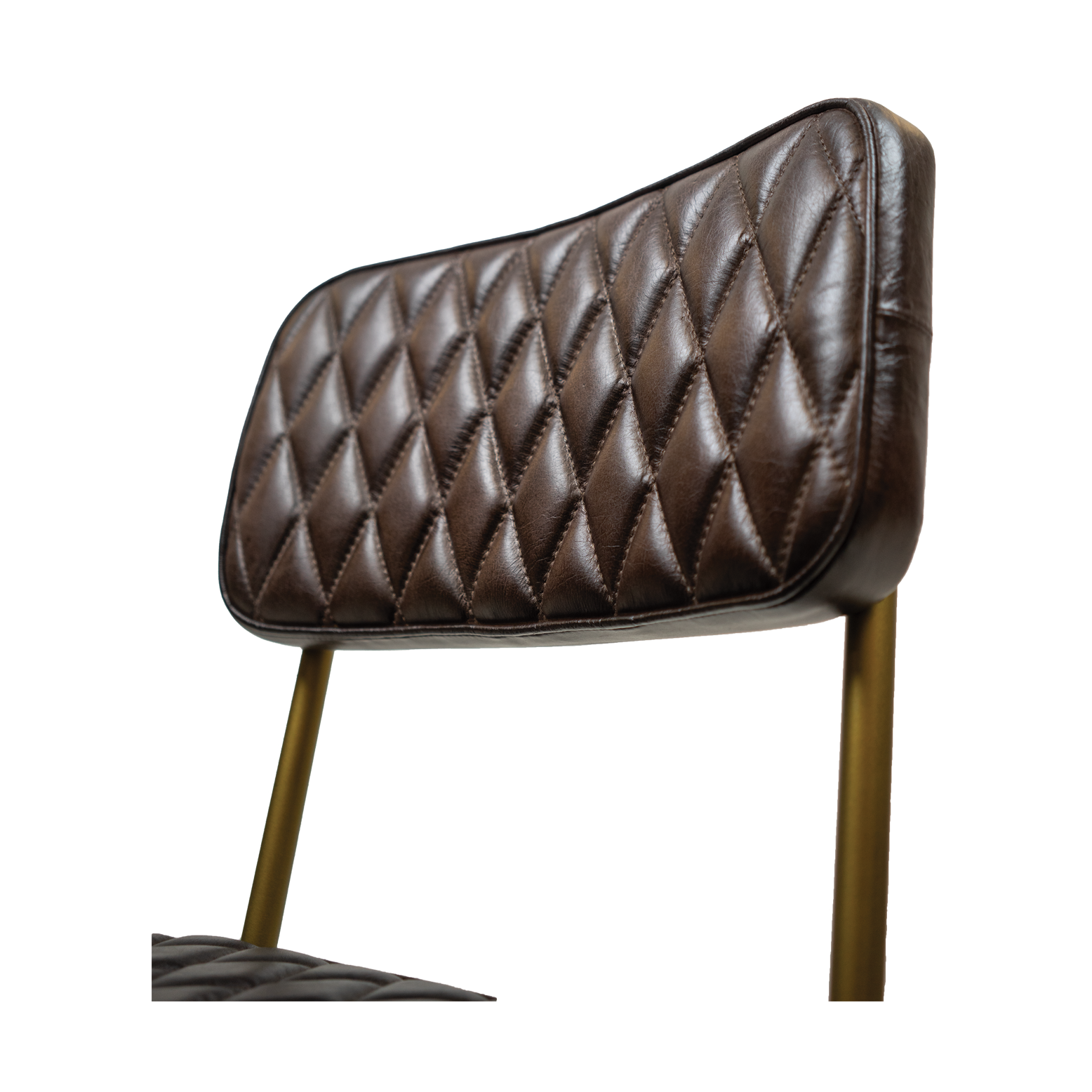Vega Dining Chair Genuine Leather Seating - Tan