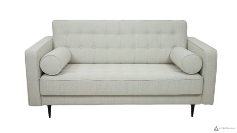 Lucas Mid Century Fabric Loveseat - Oatmeal Fabric