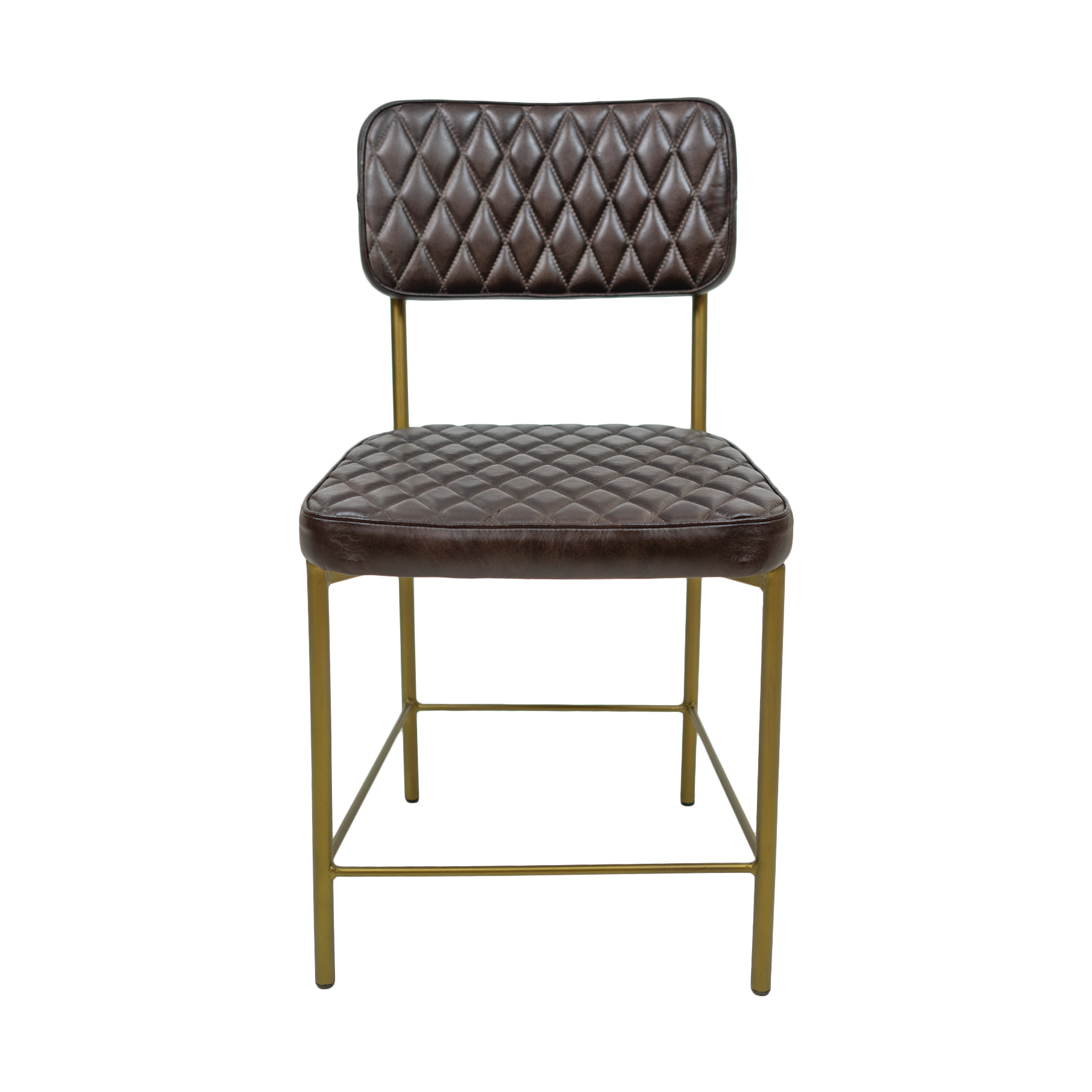 Vega Dining Chair Genuine Leather Seating - Tan