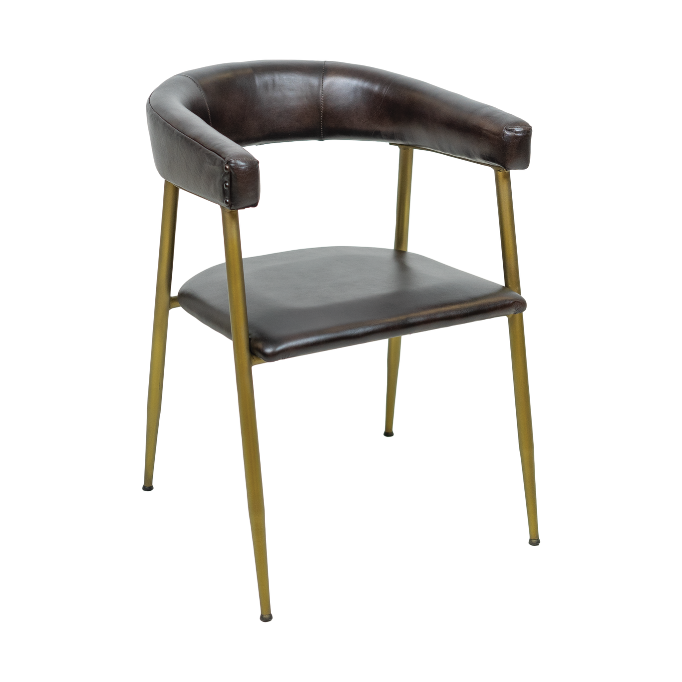 ATRIA DINING CHAIR Genuine Leather Seating - Brown