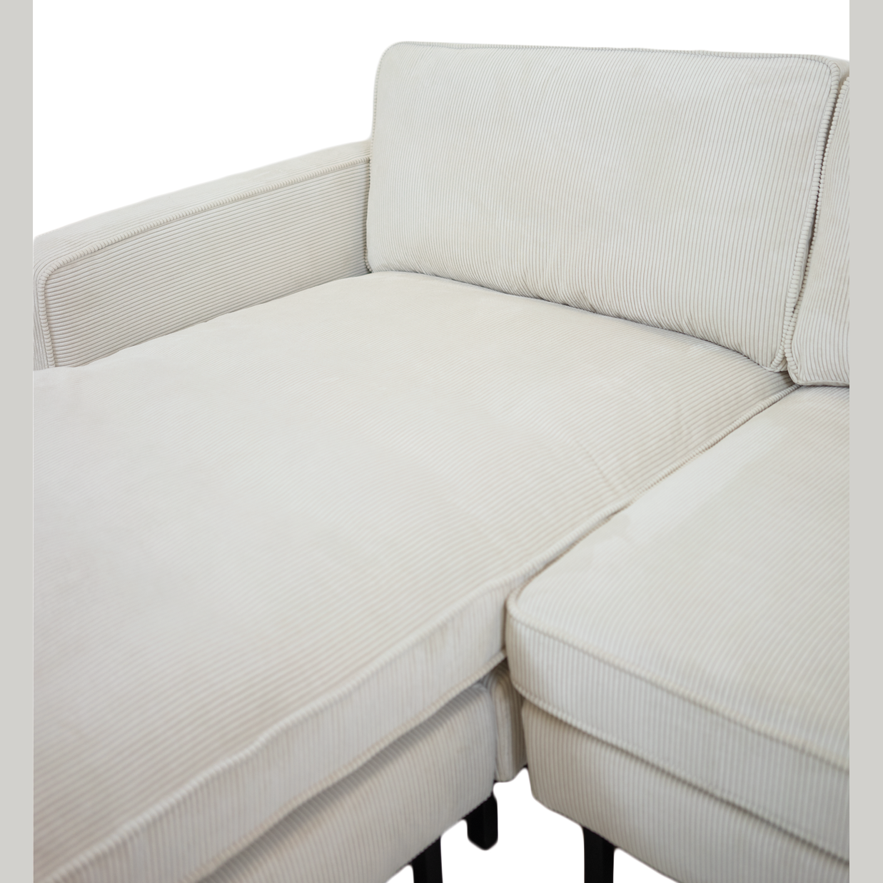 Fiona Reversible Sectional -Corduroy Ivory
